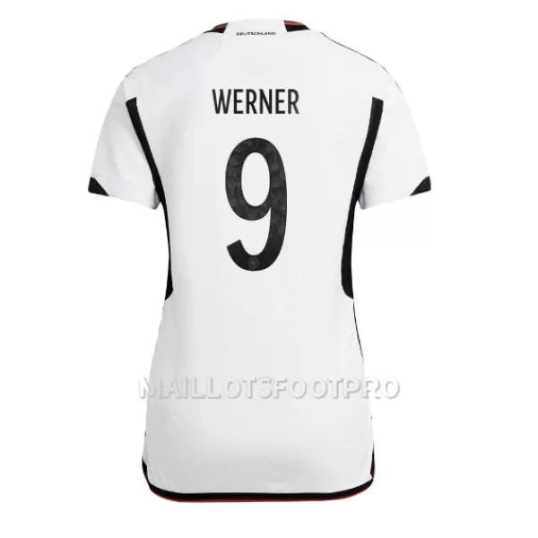 Maillot Allemagne Timo Werner 9 Femme Domicile Coupe du Monde 2022