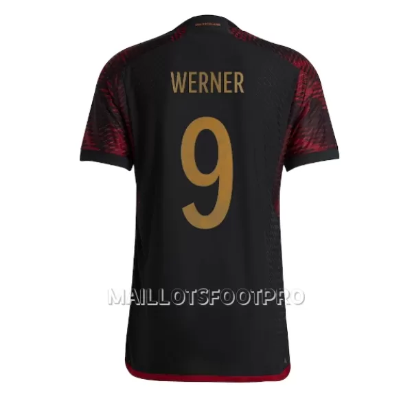 Maillot Allemagne Timo Werner 9 Homme Extérieur Coupe du Monde 2022