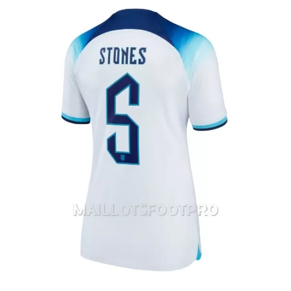 Maillot Angleterre John Stones 5 Femme Domicile Coupe du Monde 2022