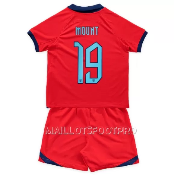 Maillot Angleterre Mason Mount 19 Enfant Extérieur Coupe du Monde 2022