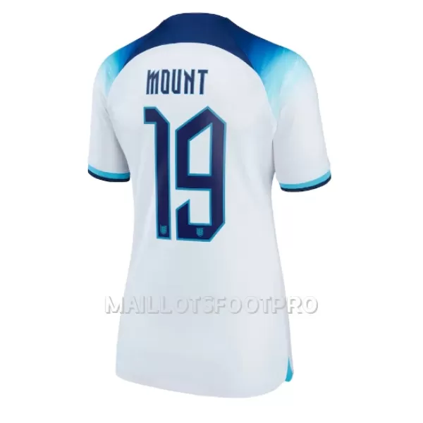 Maillot Angleterre Mason Mount 19 Femme Domicile Coupe du Monde 2022