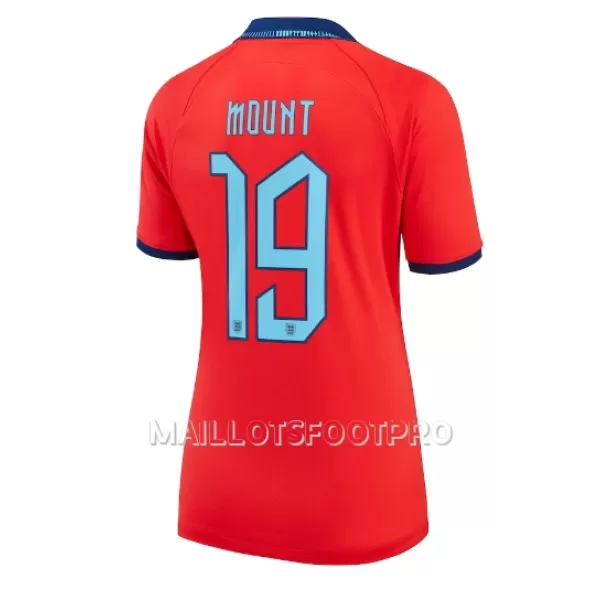 Maillot Angleterre Mason Mount 19 Femme Extérieur Coupe du Monde 2022