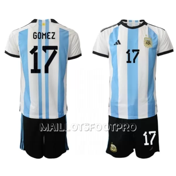 Maillot Argentine Alejandro Gomez 17 Enfant Domicile Coupe du Monde 2022