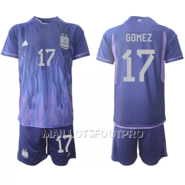 Maillot Argentine Alejandro Gomez 17 Enfant Extérieur Coupe du Monde 2022