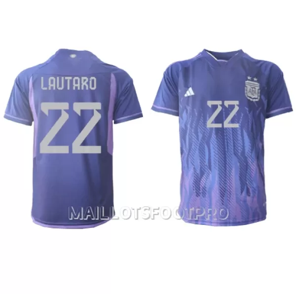 Maillot Argentine Lautaro Martinez 22 Homme Extérieur Coupe du Monde 2022