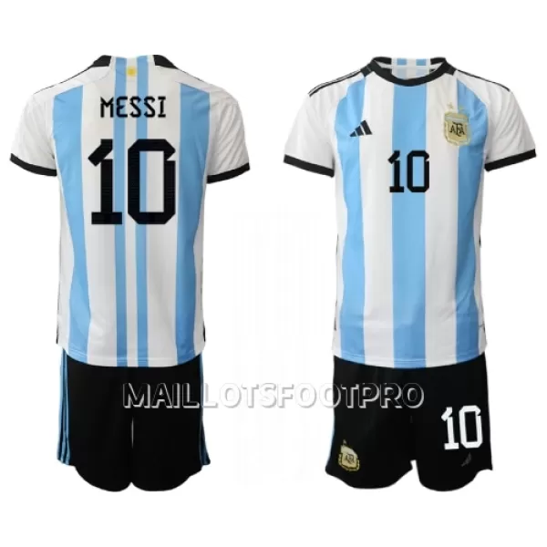 Maillot Argentine Lionel Messi 10 Enfant Domicile Coupe du Monde 2022