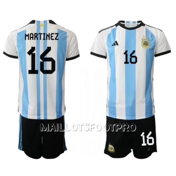 Maillot Argentine Lisandro Martinez 16 Enfant Domicile Coupe du Monde 2022