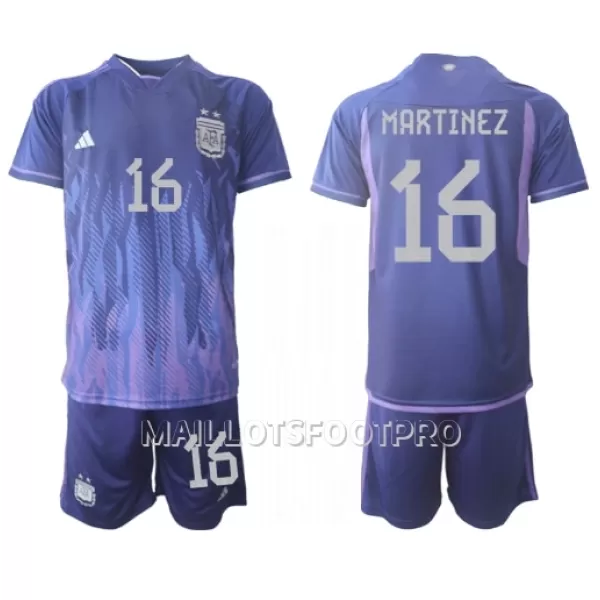 Maillot Argentine Lisandro Martinez 16 Enfant Extérieur Coupe du Monde 2022