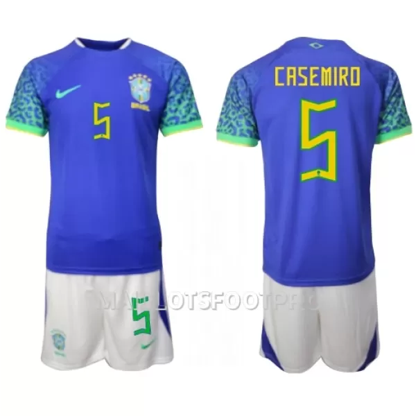 Maillot Brésil Casemiro 5 Enfant Extérieur Coupe du Monde 2022