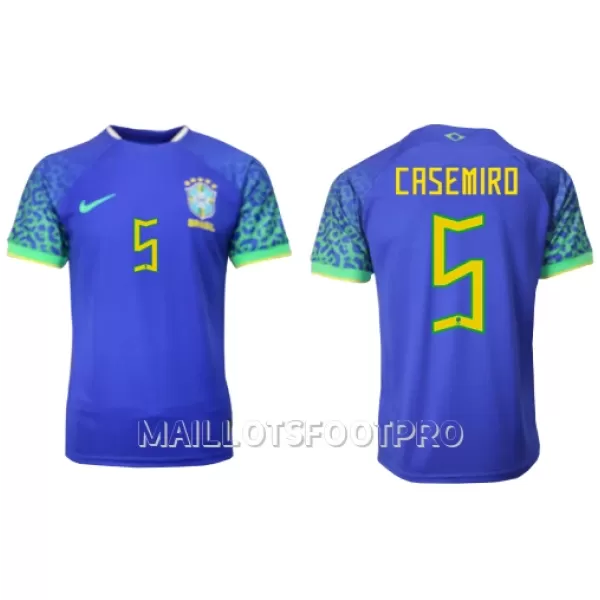 Maillot Brésil Casemiro 5 Homme Extérieur Coupe du Monde 2022