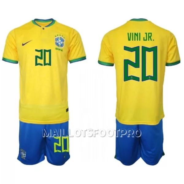 Maillot Brésil Vini JR 20 Enfant Domicile Coupe du Monde 2022