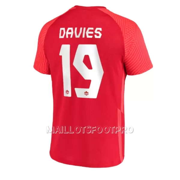 Maillot Canada Alphonso Davies 19 Homme Domicile Coupe du Monde 2022