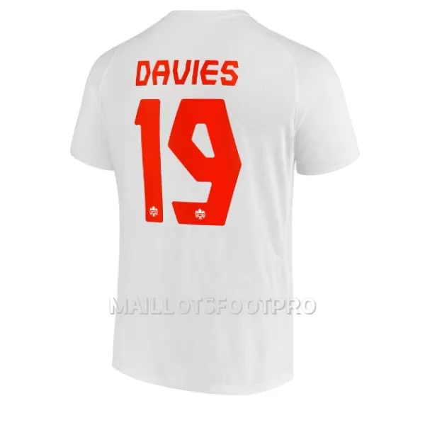 Maillot Canada Alphonso Davies 19 Homme Extérieur Coupe du Monde 2022