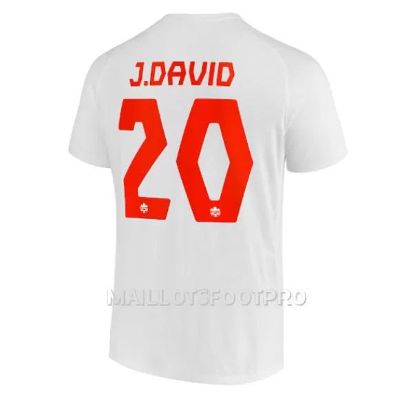 Maillot Canada Jonathan David 20 Homme Extérieur Coupe du Monde 2022