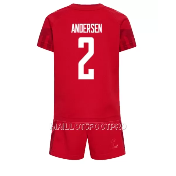 Maillot Danemark Joachim Andersen 2 Enfant Domicile Coupe du Monde 2022