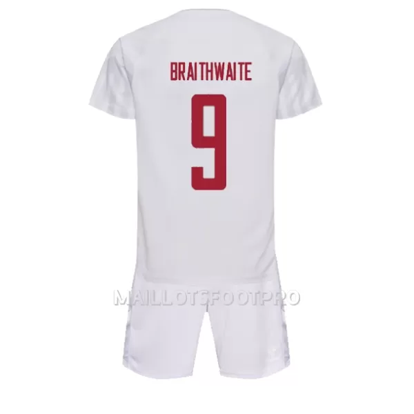 Maillot Danemark Martin Braithwaite 9 Enfant Extérieur Coupe du Monde 2022