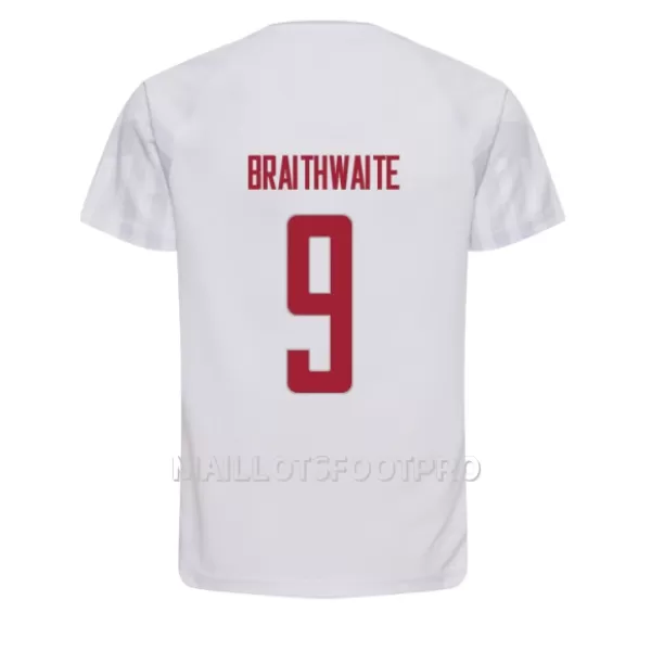 Maillot Danemark Martin Braithwaite 9 Homme Extérieur Coupe du Monde 2022