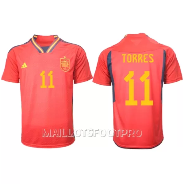 Maillot Espagne Ferran Torres 11 Homme Domicile Coupe du Monde 2022