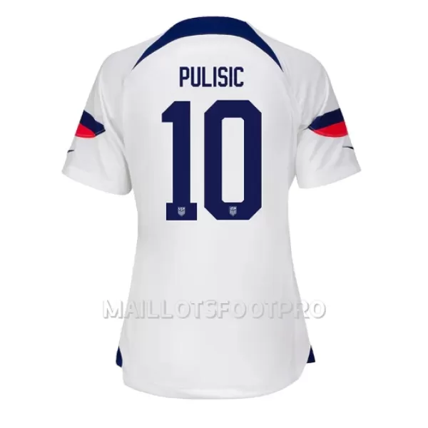 Maillot États-Unis Christian Pulisic 10 Femme Domicile Coupe du Monde 2022