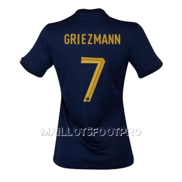 Maillot France Antoine Griezmann 7 Femme Domicile Coupe du Monde 2022