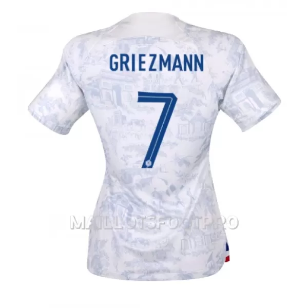 Maillot France Antoine Griezmann 7 Femme Extérieur Coupe du Monde 2022