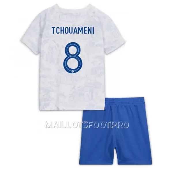 Maillot France Aurelien Tchouameni 8 Enfant Extérieur Coupe du Monde 2022