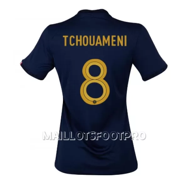 Maillot France Aurelien Tchouameni 8 Femme Domicile Coupe du Monde 2022