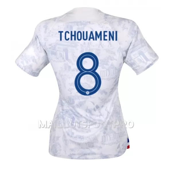 Maillot France Aurelien Tchouameni 8 Femme Extérieur Coupe du Monde 2022