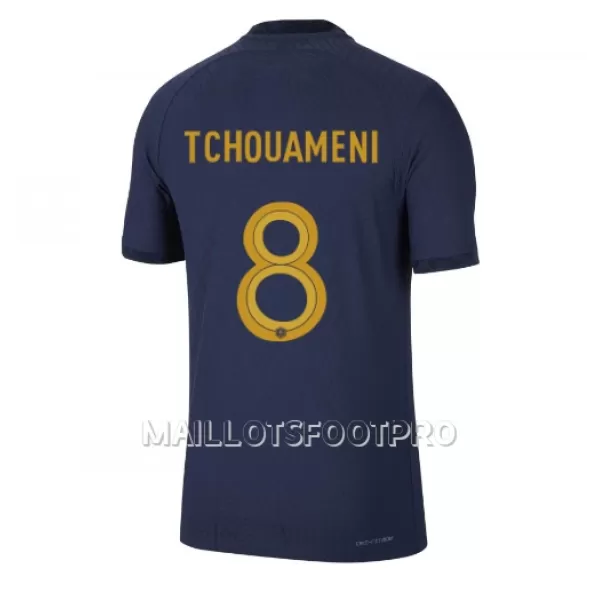 Maillot France Aurelien Tchouameni 8 Homme Domicile Coupe du Monde 2022