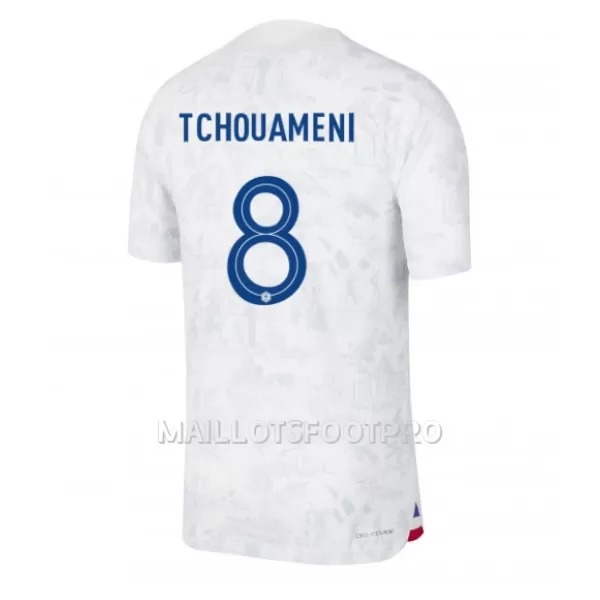 Maillot France Aurelien Tchouameni 8 Homme Extérieur Coupe du Monde 2022