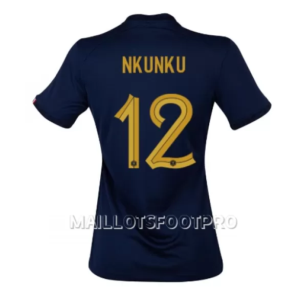 Maillot France Christopher Nkunku 12 Femme Domicile Coupe du Monde 2022