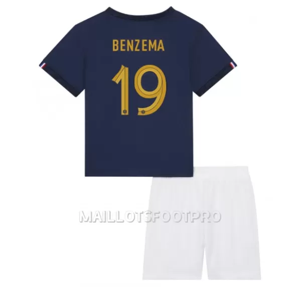 Maillot France Karim Benzema 19 Enfant Domicile Coupe du Monde 2022