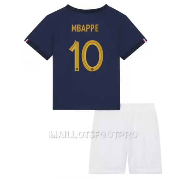 Maillot France Kylian Mbappé 10 Enfant Domicile Coupe du Monde 2022