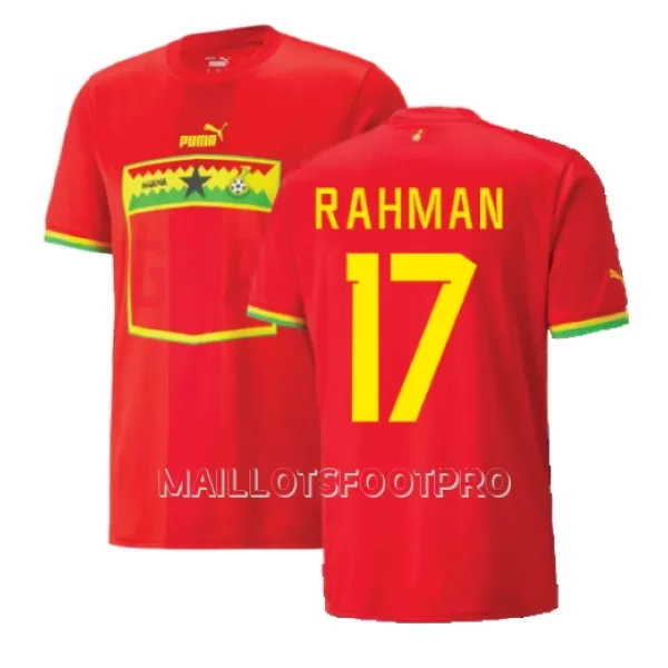 Maillot Ghana Baba Rahman 17 Homme Extérieur Coupe du Monde 2022