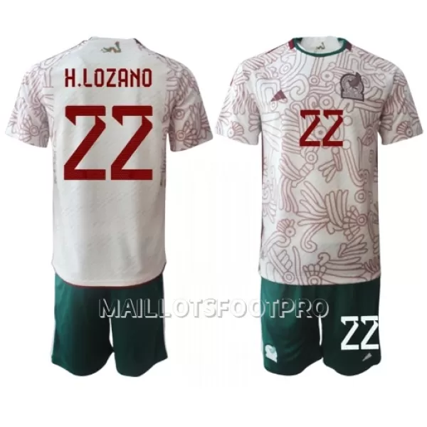 Maillot Mexique Hirving Lozano 22 Enfant Extérieur Coupe du Monde 2022