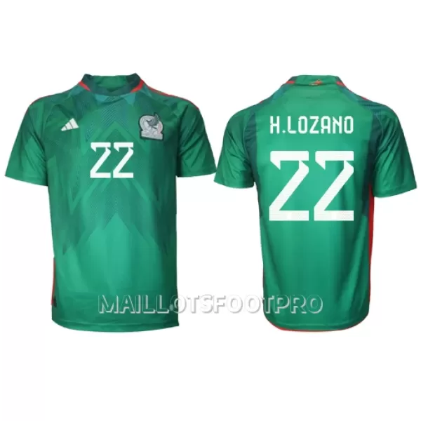 Maillot Mexique Hirving Lozano 22 Homme Domicile Coupe du Monde 2022