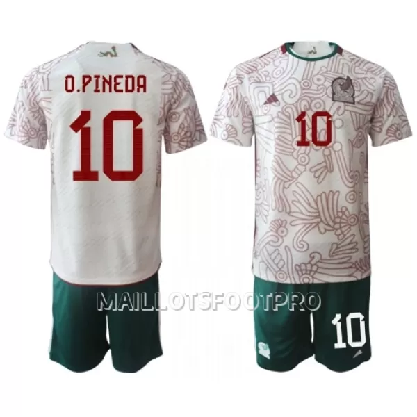 Maillot Mexique Orbelin Pineda 10 Enfant Extérieur Coupe du Monde 2022