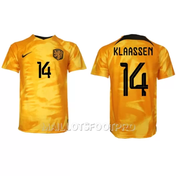 Maillot Pays-Bas Davy Klaassen 14 Homme Domicile Coupe du Monde 2022