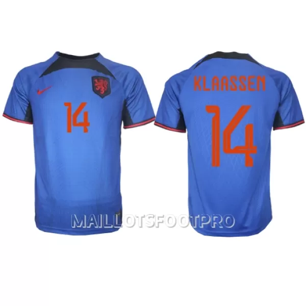 Maillot Pays-Bas Davy Klaassen 14 Homme Extérieur Coupe du Monde 2022