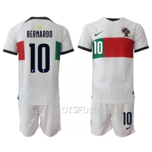 Maillot Portugal Bernardo Silva 10 Enfant Extérieur Coupe du Monde 2022