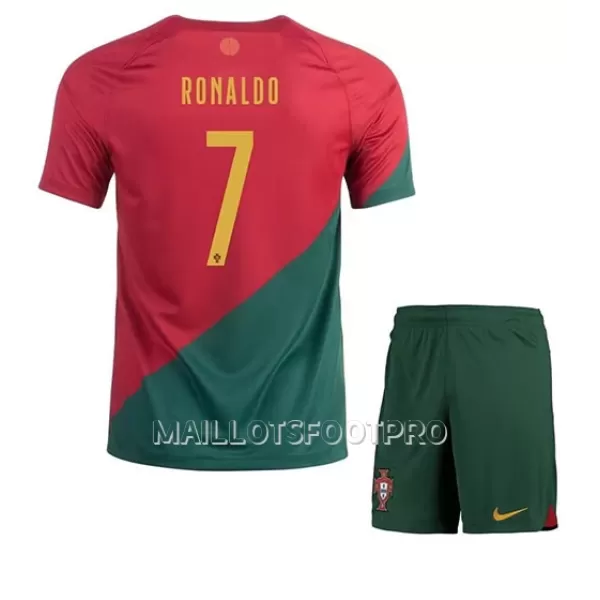 Maillot Portugal Cristiano Ronaldo 7 Enfant Domicile Coupe du Monde 2022