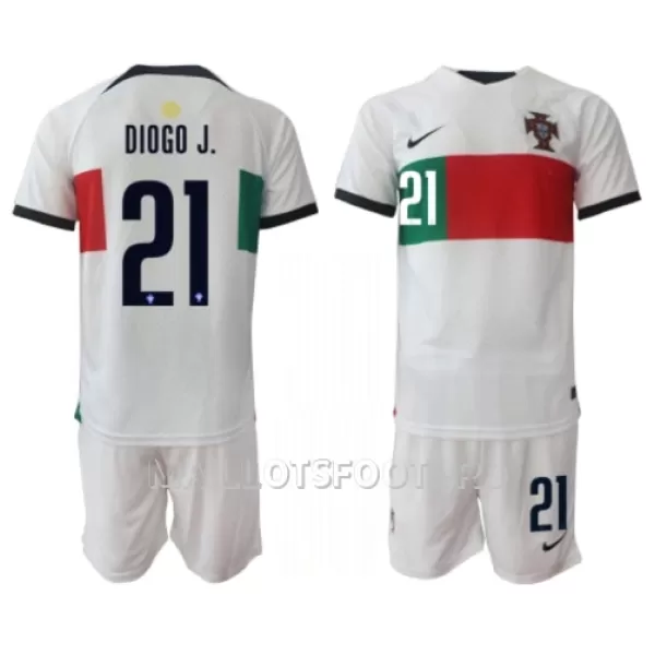 Maillot Portugal Diogo Jota 21 Enfant Extérieur Coupe du Monde 2022