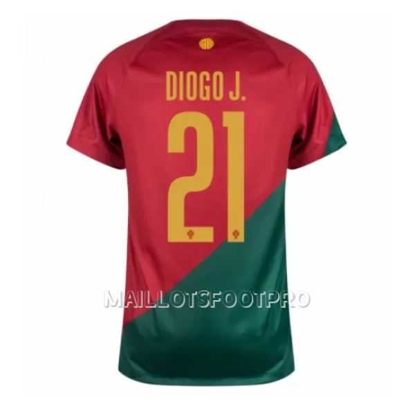 Maillot Portugal Diogo Jota 21 Homme Domicile Coupe du Monde 2022