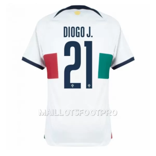 Maillot Portugal Diogo Jota 21 Homme Extérieur Coupe du Monde 2022