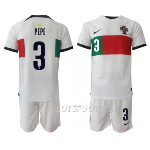 Maillot Portugal Pepe 3 Enfant Extérieur Coupe du Monde 2022