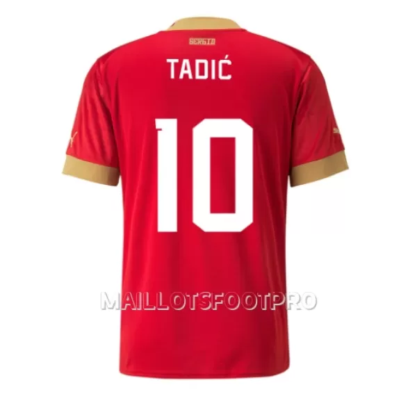 Maillot Serbie Dusan Tadic 10 Homme Domicile Coupe du Monde 2022