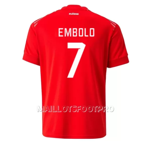 Maillot Suisse Breel Embolo 7 Homme Domicile Coupe du Monde 2022