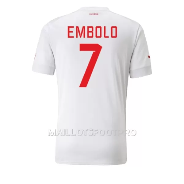 Maillot Suisse Breel Embolo 7 Homme Extérieur Coupe du Monde 2022