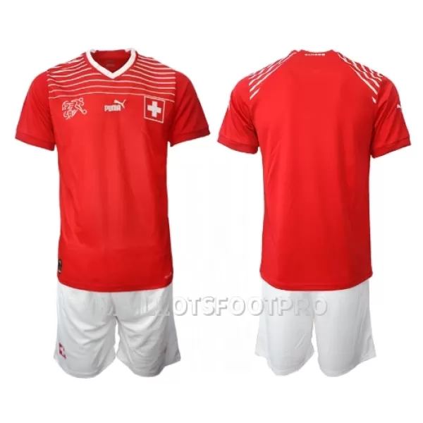 Maillot Suisse Enfant Domicile Coupe du Monde 2022