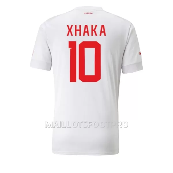 Maillot Suisse Granit Xhaka 10 Homme Extérieur Coupe du Monde 2022